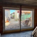 Hebe- Schiebetür bei einem Rohbau eingebaut